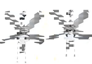 52 in. Five-Blade LED Ceiling Fan in Silver and Brushed Nickel